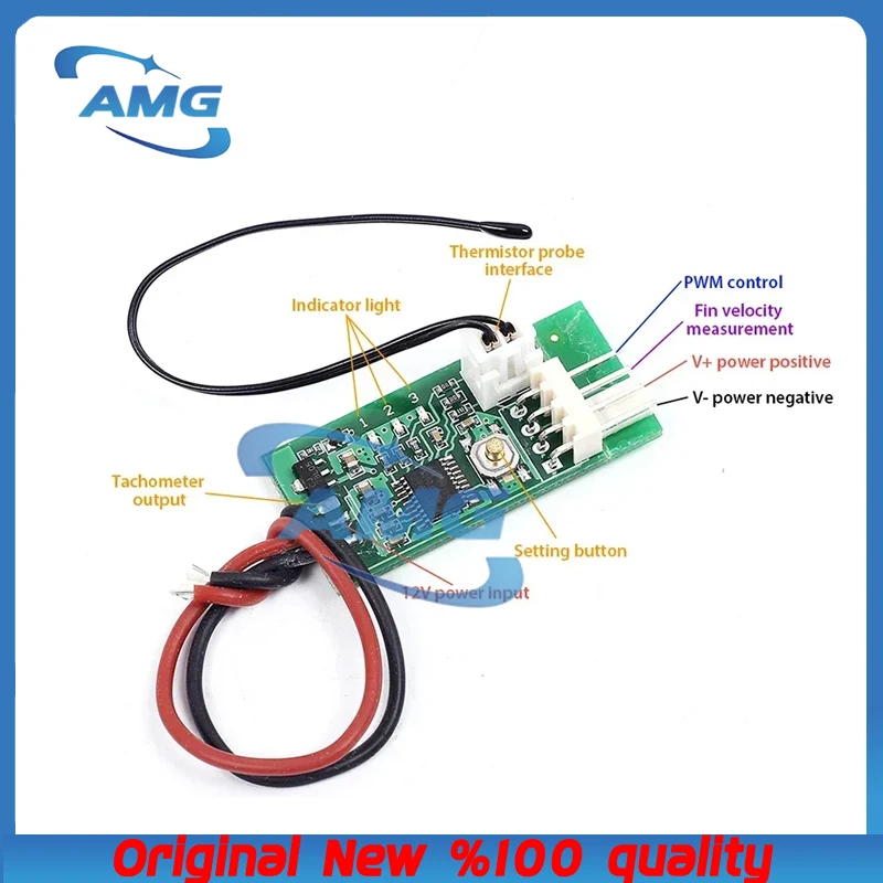 DC12V PWM Speed Controller Fan Speed governor 4 Wire Computer Temperature control Switch for PC CPU Cooler Fan Alarm STK IC