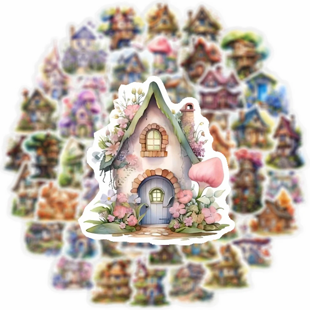 10/30/50 قطعة الرجعية خرافة الزهور منزل الكرتون ملصقات لطيف الإبداعية الشارات ل القرطاسية الأمتعة الغيتار الجمالية ملصق #1