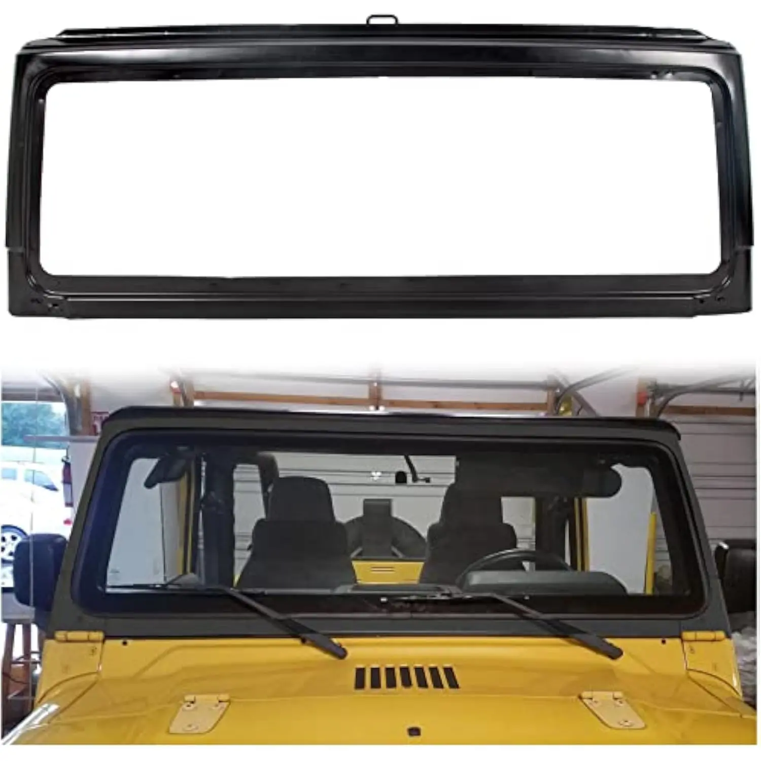 

Full Windshield Frame Compatible with 2003 2004 2005 2006 Jeep Wrangler TJ Replacement for CH1280107 55395014AB