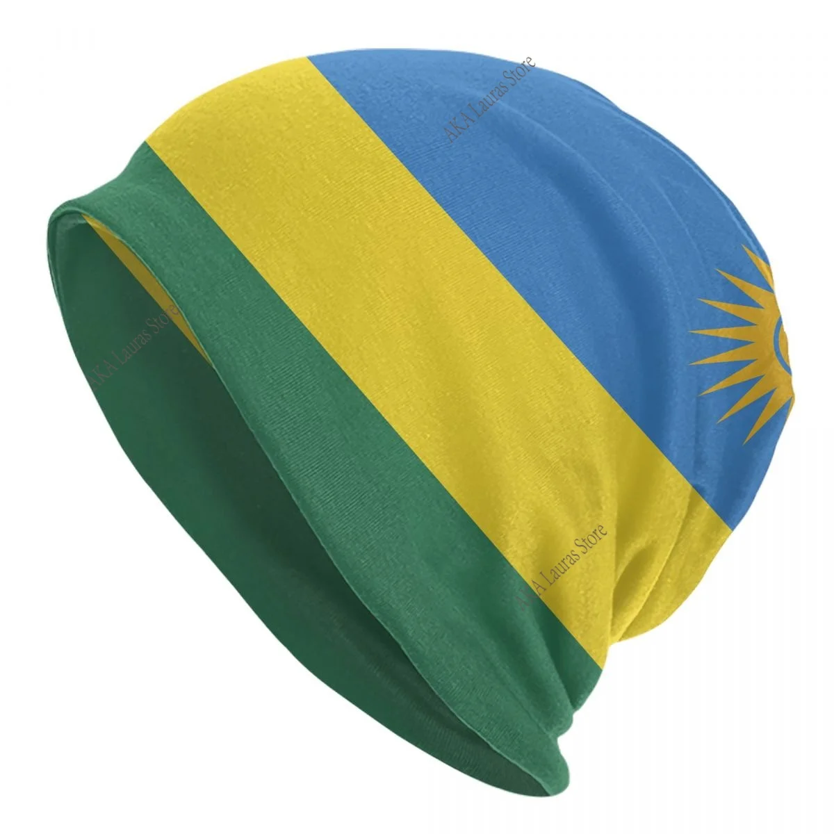 رواندا العلم الخريف الإناث الدافئة بيني مزدوجة تستخدم في الهواء الطلق بونيه القبعات #1