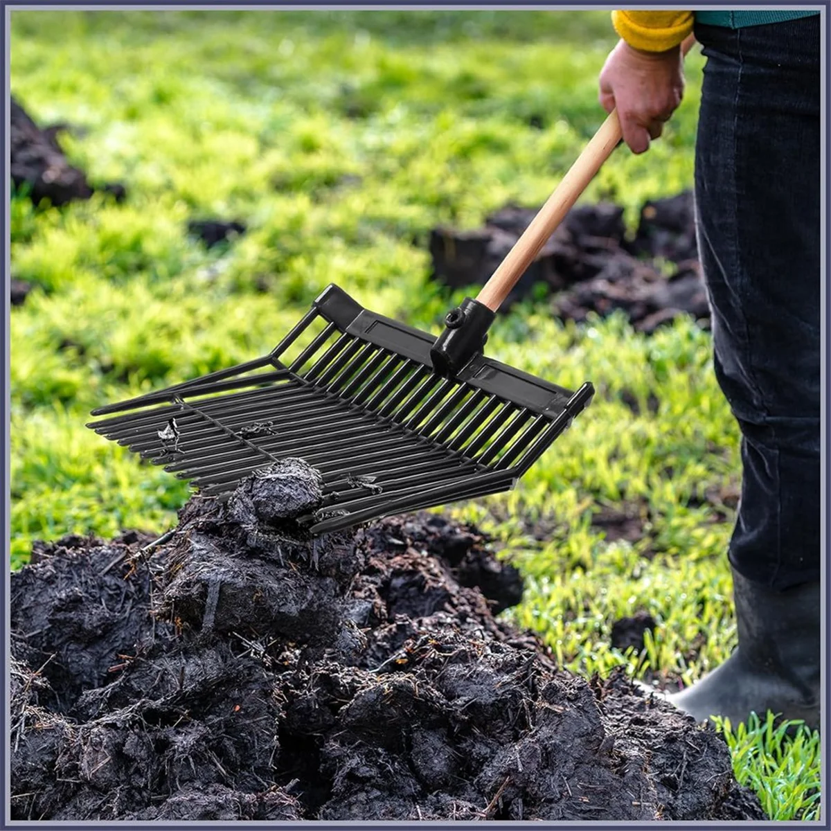 Manure Fork Replacement , Pitchfork , Horse Manure Rake, for Picking Up Manure, Stable Waste Removal,Black,2Pcs