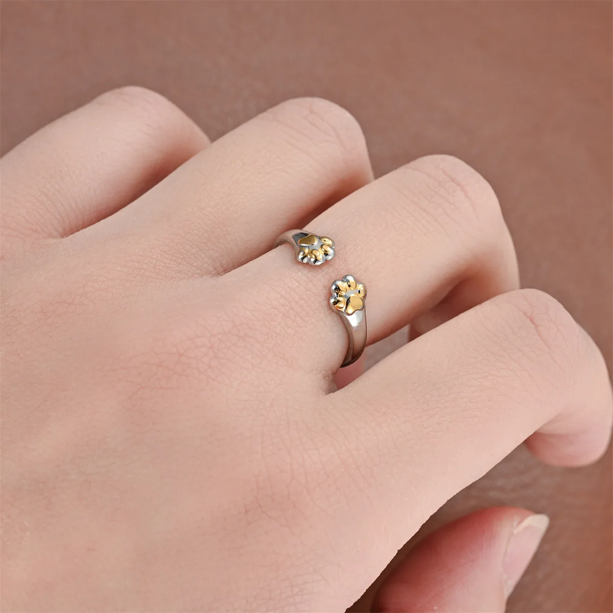 Adjustable Cat Paw Open Ring — product detail 5