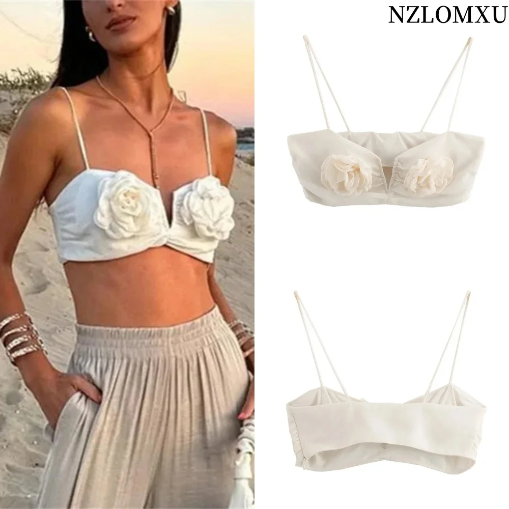 

Женские укороченные топы с цветочным принтом 2024, топ без рукавов с открытой спиной и бретелями, сексуальные топы с открытыми плечами, женские вечерние летние короткие топы