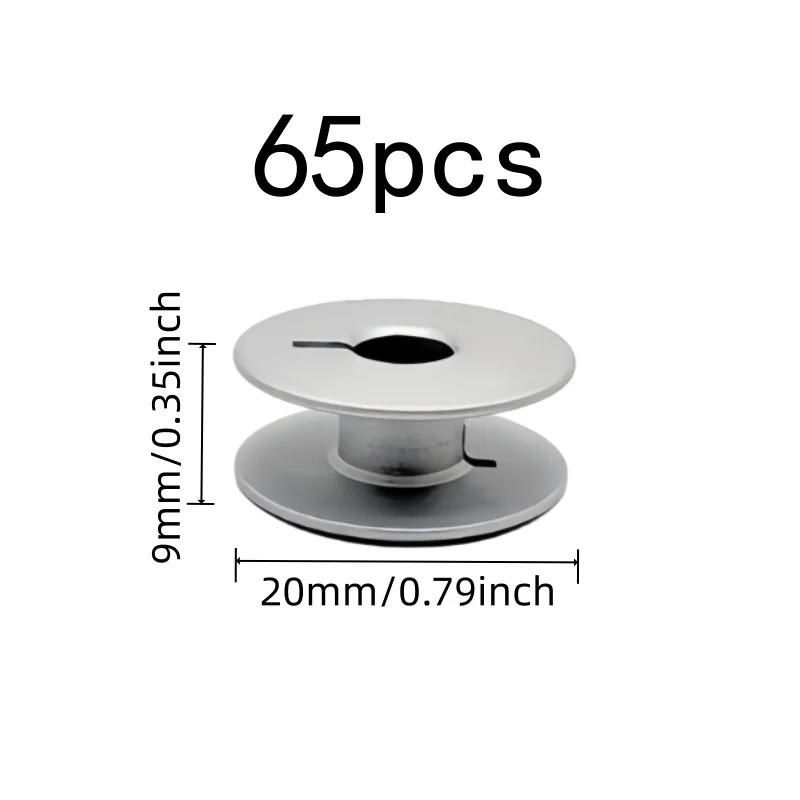 65 pcs Flatbed Machine Bobbins, High Hardness Durable, suitable for Tailor Shop Sewing, Smooth Thread Feeding