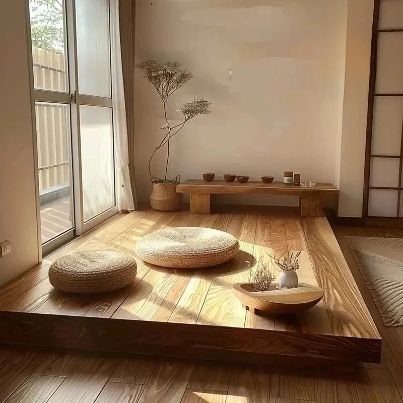 

#Solid Wood Tatami Platform Bed Living Room Low Bed Bedroom Homestay Solid Wood Bed