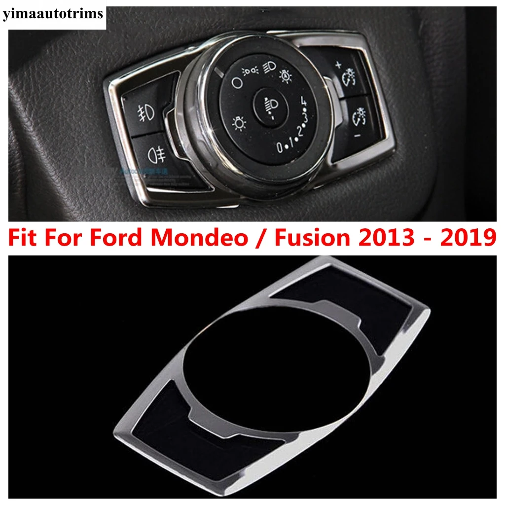 

Head Light Lamp Switch Button Frame Panel Cover Trim For Ford Mondeo / Fusion 2013 - 2019 Stainless Steel Interior Accessories