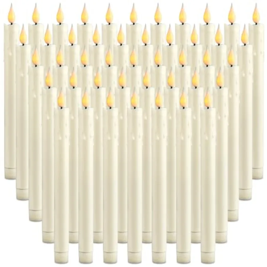 

Pcs Flameless Taper Candles LED Candle Sticks Battery Operated Flickering LED Candlestick Window Plastic Candle for Wedding Hal