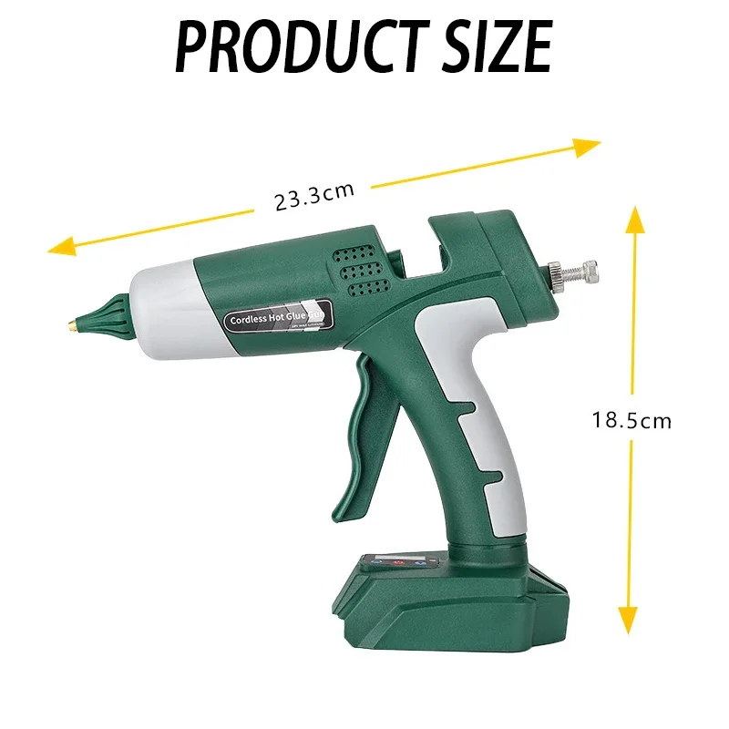 100W Cordless Hot Melt Glue Gun Anti-scald Rechargeable with Glue Sticks DIY Tool For Makita/Dewalt/Milwaukee/Bosch 18V Battery