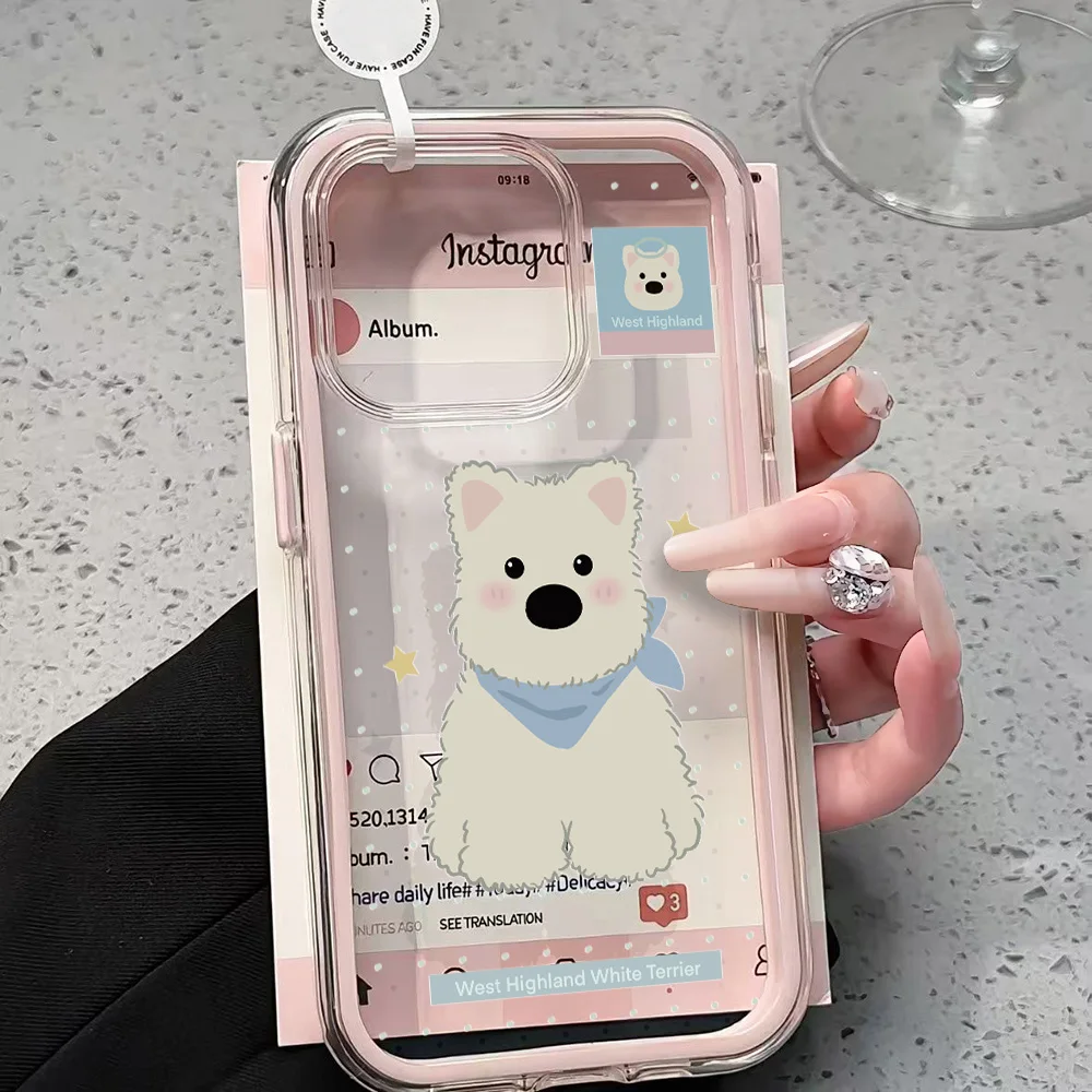 Polka Dot Welpen-Handyhülle für Samsung Galaxy S26 Ultra S25 S24 Plus s22 s23 Plus FE A57 A54 A55 A16 A35 A36 A37 5G Transparente Hülle – Detail 1