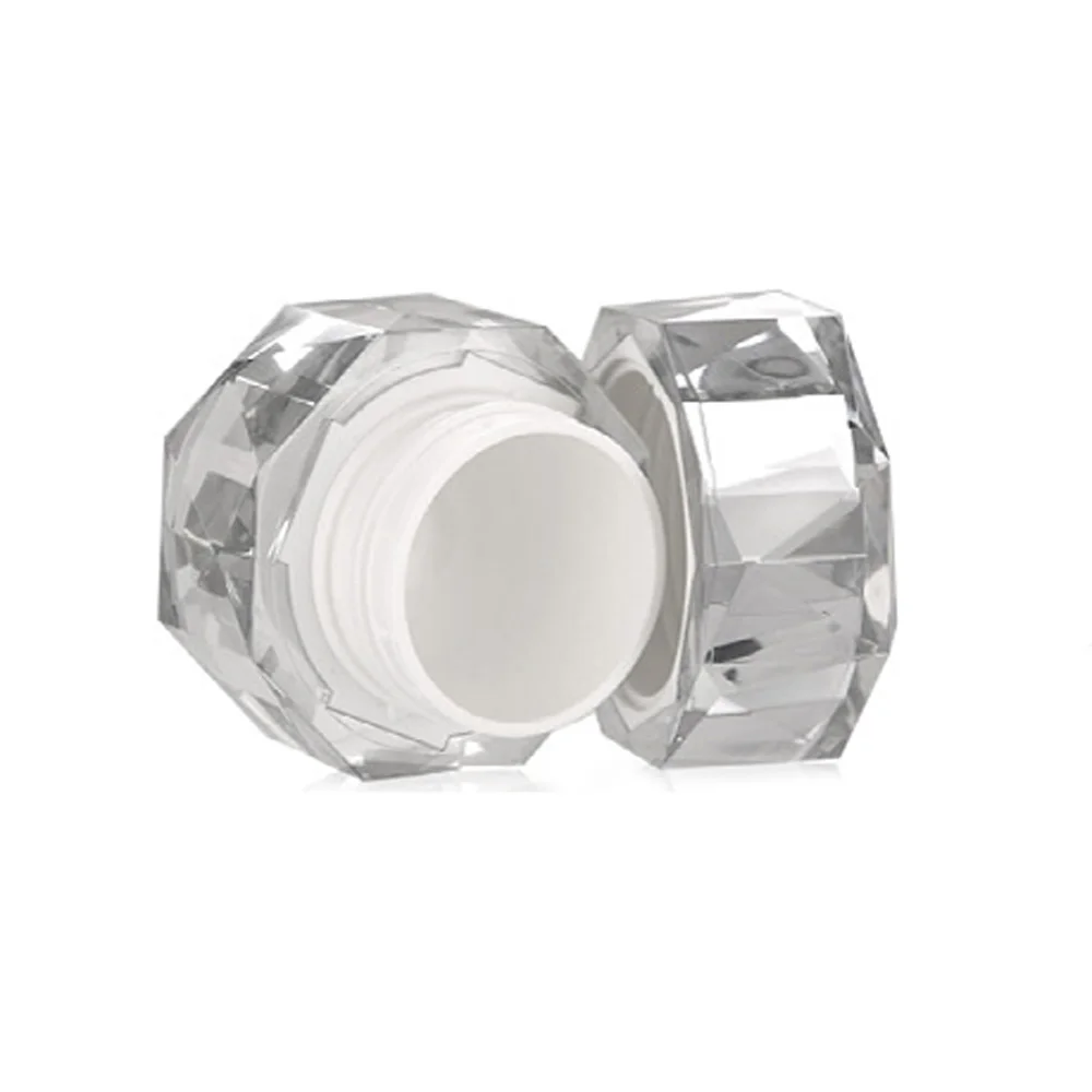 15g&30g Capacity transparency Diamond shape Acrylic material Cream bottle jar with spacer and cap