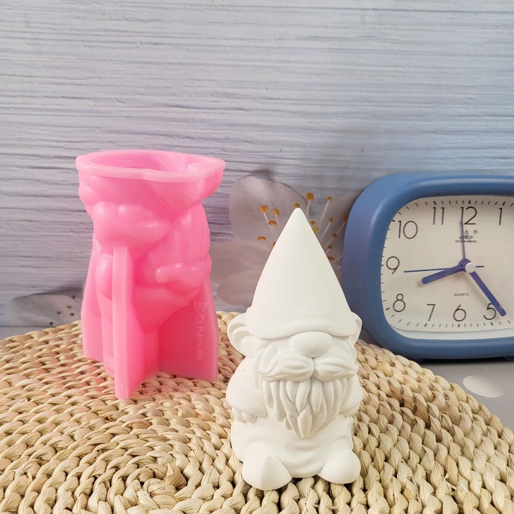 Dwarf Santa Clause Candle Silicone Molds DIY Home Christmas Decoration Gypsum Plaster Mould Craft Art Ornament Making Resin Mold