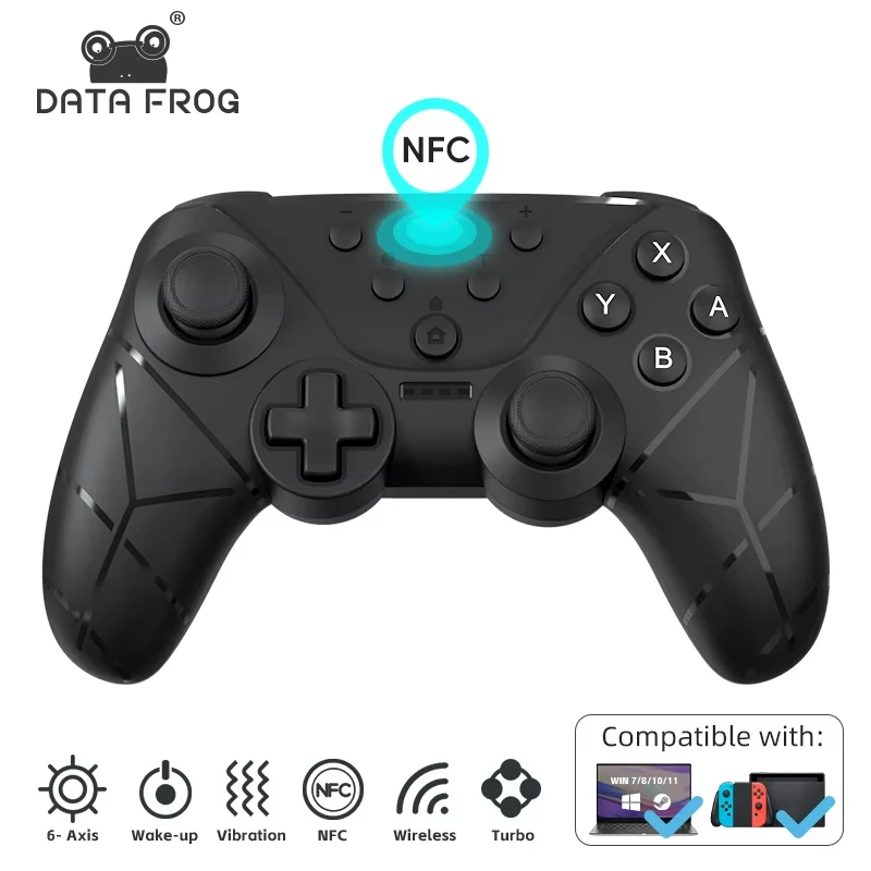 

Беспроводной игровой контроллер Data Frog для Switch/Switch Lite/Switch OLED, профессиональный джойстик с функциями NFC и Turbo