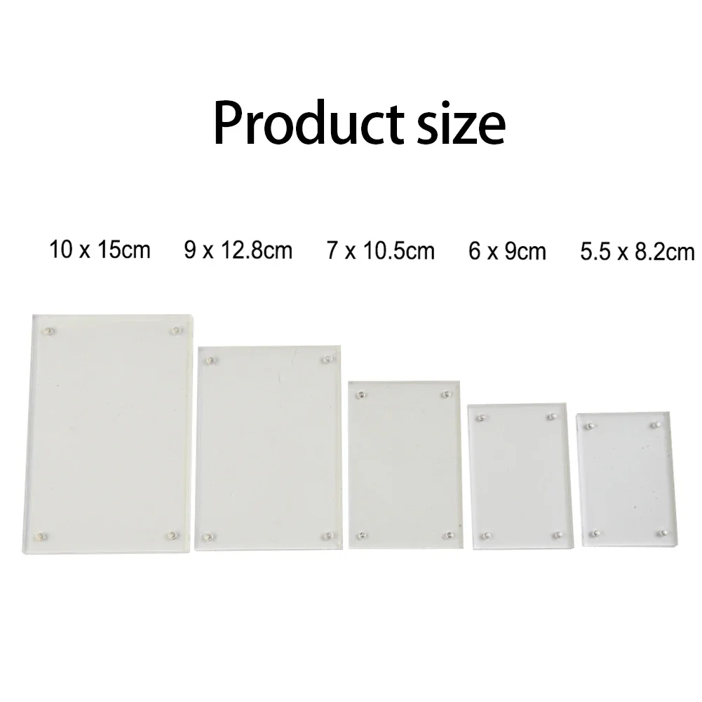 5 SIZE Photo Frame Transparent Acrylic Photo Magnetic Poster Display Stand Household Decoration Photo Holder Rack Show Stander