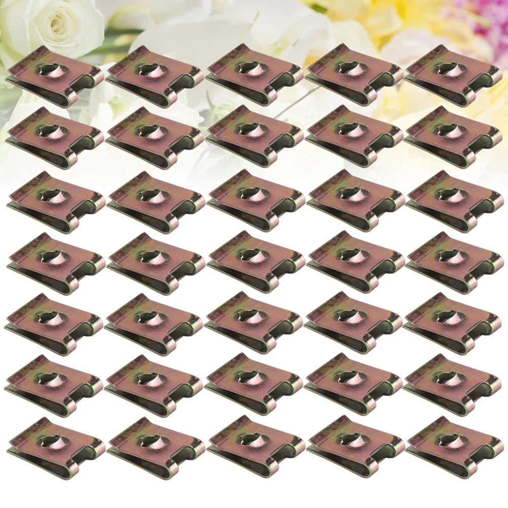 

50pcs U Nut Fasteners Manganese Steel U Clips For Panel Fixing Spire Clip Dashboard Wire Mounting Engine Parts