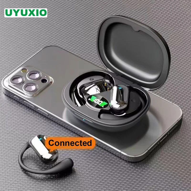 

UYUXIO OWS Ear Buds with Ear Hooks BT 5.4 Wireless Earbuds Open Ear Headphones 50H Playtime Sport Over Earphones for Sports