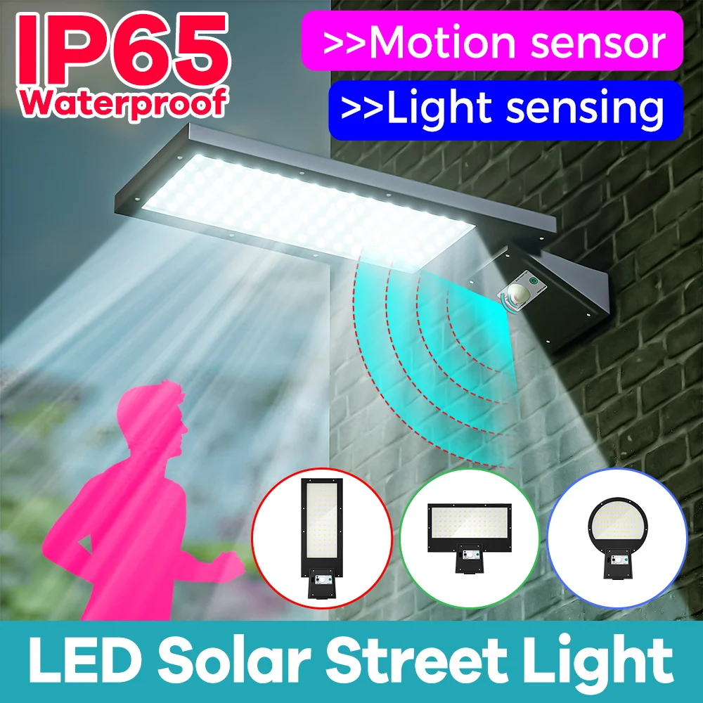 

Солнечный уличный светильник с датчиком движения PIR, управлением по дневному свету, для двора, дорожек, сада, на солнечной энергии, настенный, с функцией включения от заката до рассвета