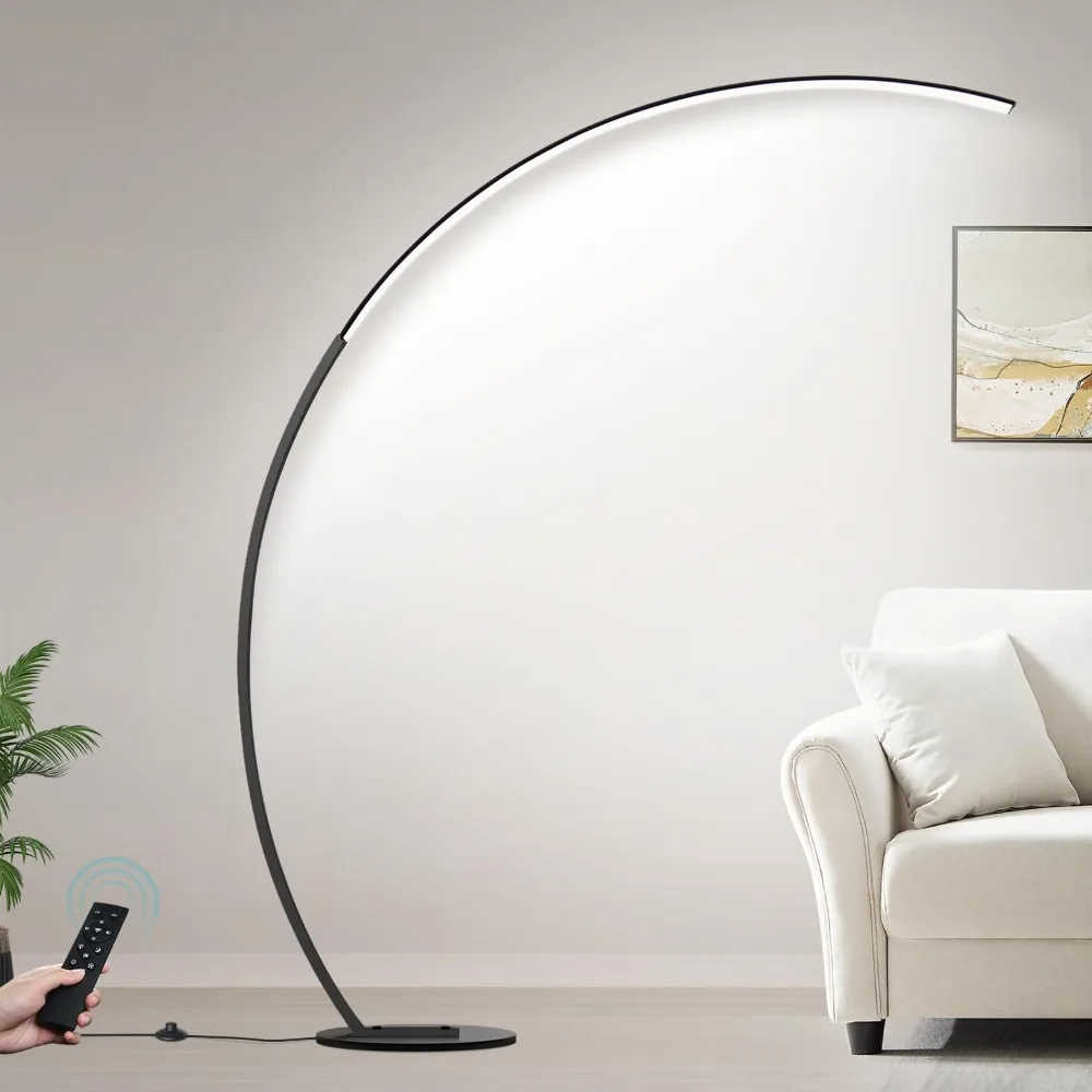 3 color temperature adjustable light LED floor lamp, super bright 2000LM arc floor lamp in living room, bedroom, office