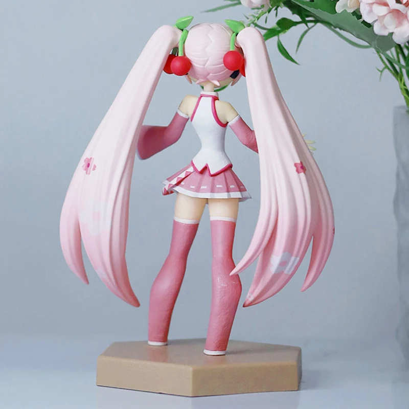 Oryginalna figurka Hatsune Miku Q Ver Sakura Miku figurki akcji Model z pcv statuetka lalki zabawki dla dzieci dekoracja biurka na prezent