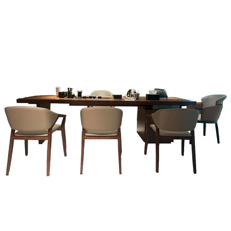

New Chinese solid wood tea table, black walnut tea table, office tea table