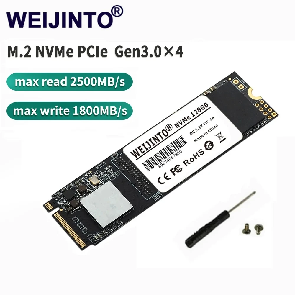 SSD M2 NVMe 256GB 128GB 512GB 1TB WEIJINTO M.2 PCIe Internal Solid State Drive for Laptop Desktop