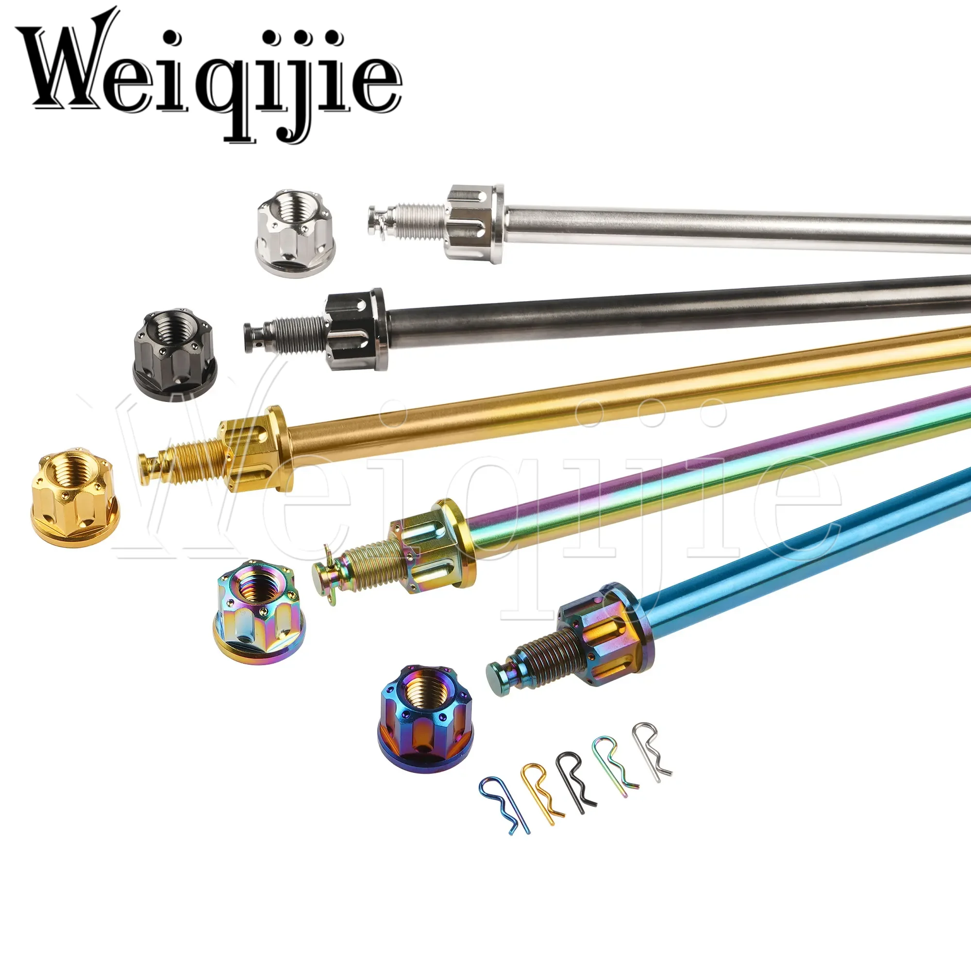 Weiqijie Titanium Bolt Front Axle Core M10 Length 280mm Pitch1.25mm for Motorcycle Front Axle Center Modification Accessories