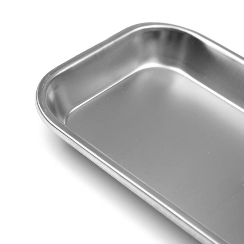 1pcs Kitchen Tray Stainless Steel Square Storage Tray Dental  Tool Nail Tattoo Dental  Device Supplies Tray Dish