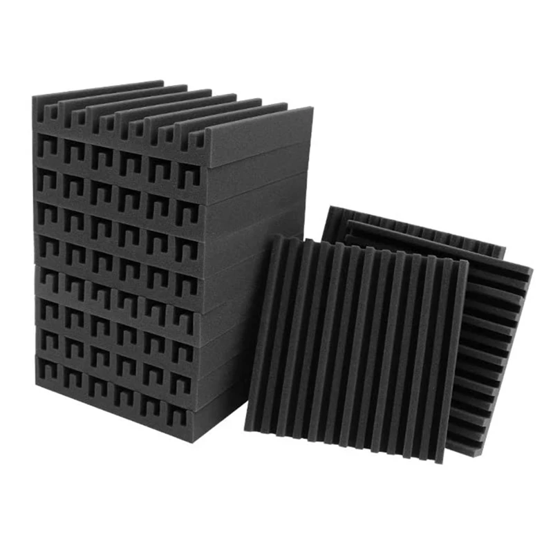 12 Packs Acoustic Foam Board,Grooved Sound Board,High-Density Acoustic Board,For Acoustic Treatment&Wall Decor,30X30x5cm