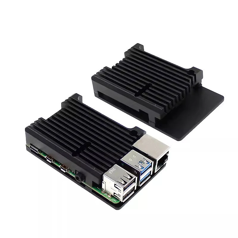 For Raspberry Pi 4 3 Model B 3B Plus Aluminum Case with Dual Cooling Fan Metal Shell Enclosure for RPI Raspberry Pi 4 3 Model