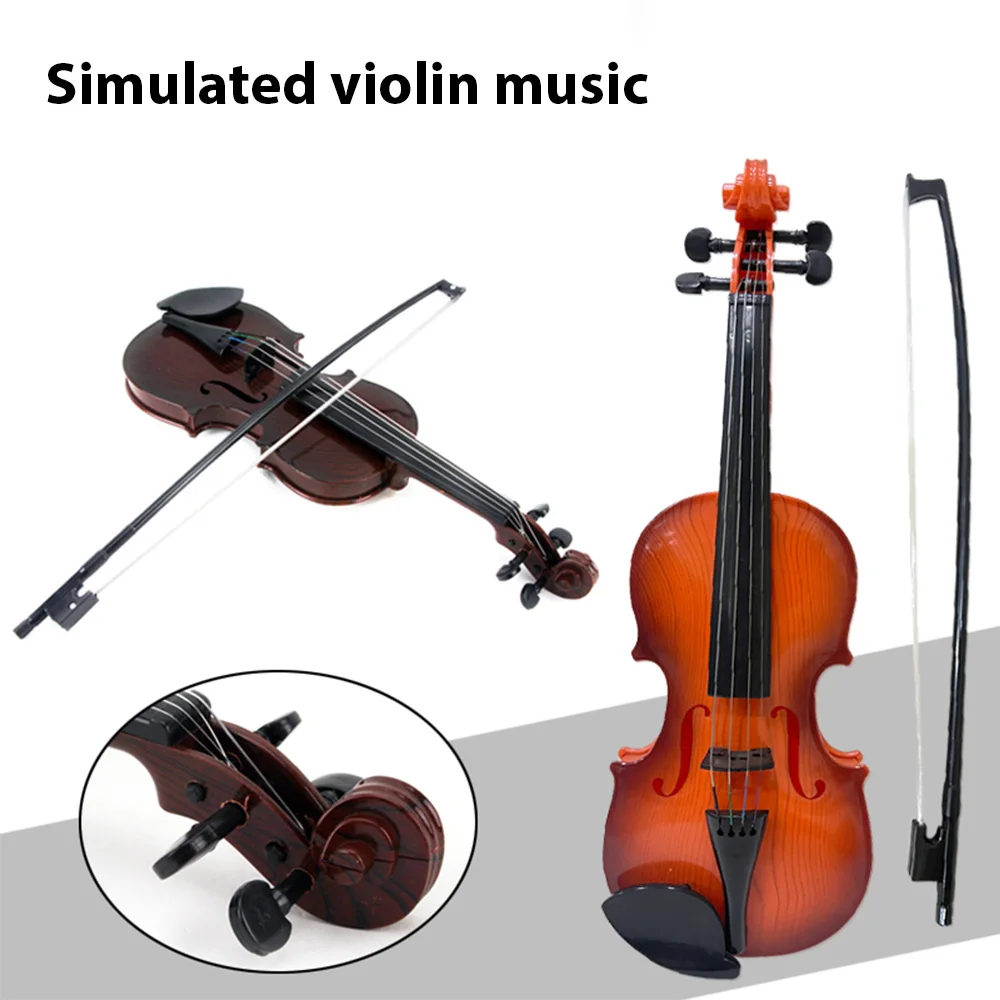 Simulated Violin Music Practice Violin for Beginners Violin Kit Musical Christmas Gifts Exquisite Props Gifts Adjustable Strings