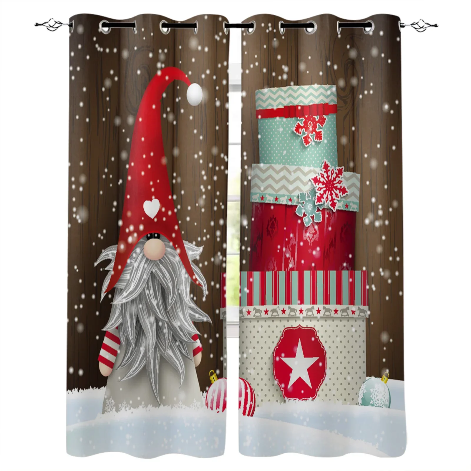 Santa Claus Christmas Decoration Christmas Blackout Curtains 3D Print Window Curtain Bedroom Living Room Decor Window Treatments