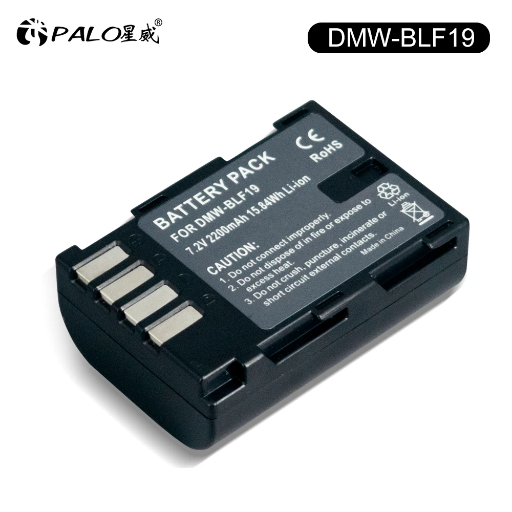 PALO 2200mAh DMW-BLF19E DMW-BLF19 DMW BLF19 BLF19 BLF19E Camera Battery+LCD Dual USB Charger for Panasonic Lumix GH3 GH4 GH5 G9