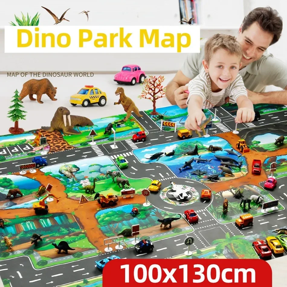 Baby Climbing Playing Mat Game Traffic Road Map Baby Play Mat Toys City Carpet City Car Parking Lot Table Cloth Traffic Signs