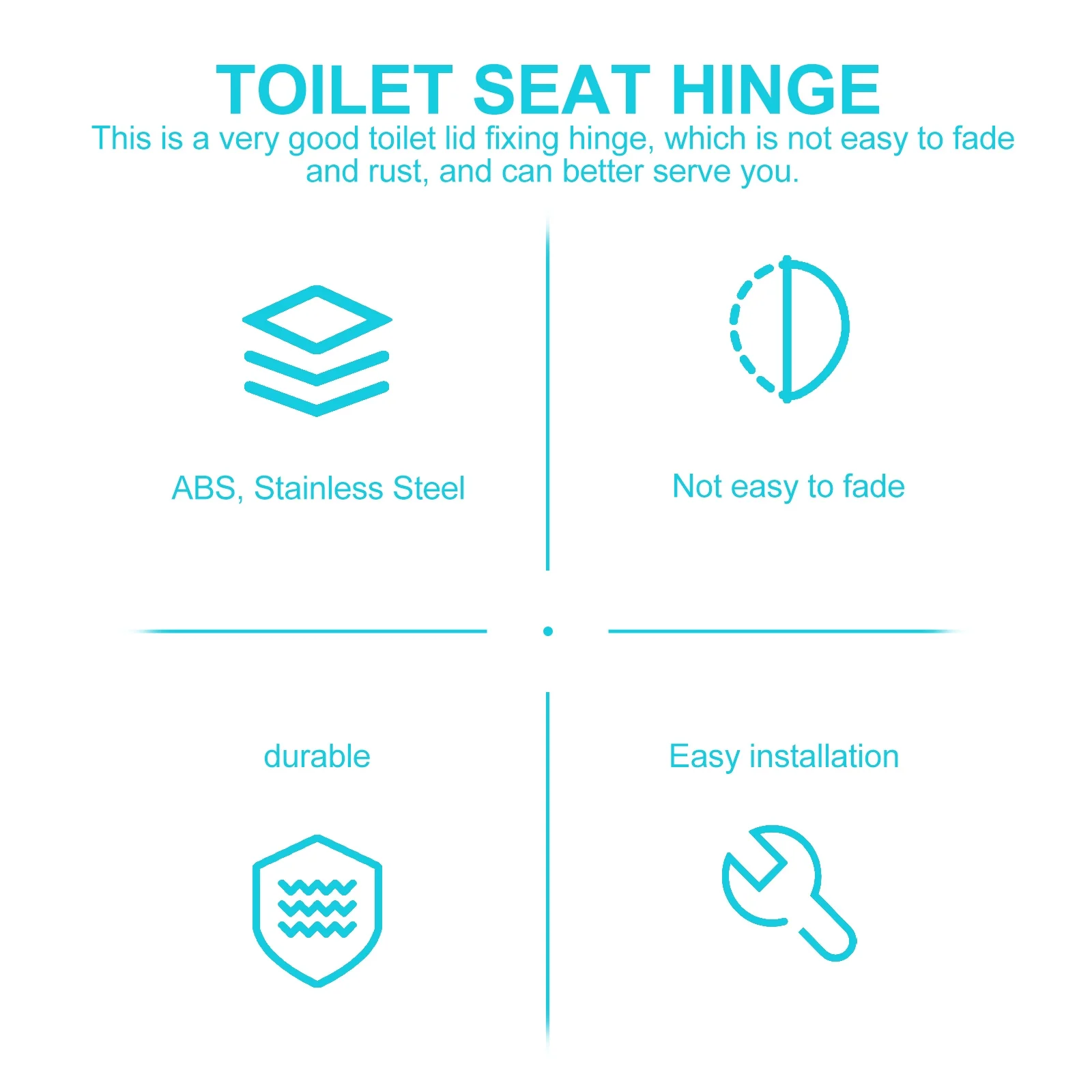 

4 шт. петля для крышки унитаза премиум-класса, стабильная производительность, быстрая замена для домашней фурнитуры для сиденья унитаза