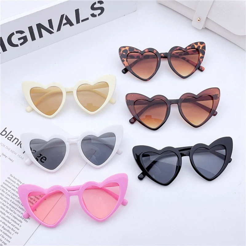 Kids Fashion Heart Design Sunglasses Toddler Baby Girls Boy Children Outdoor Anti-UV Sun Glasses Photography Accessories