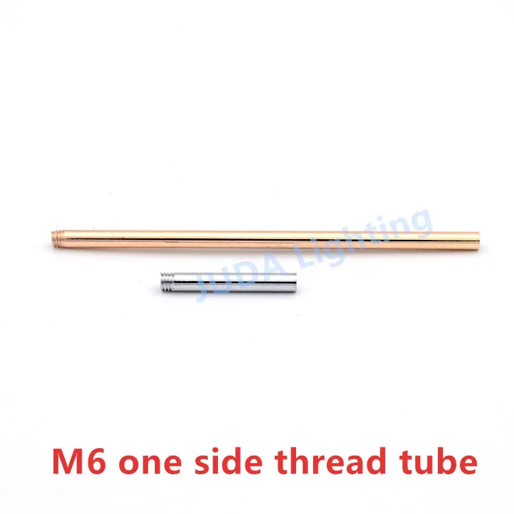 M6 one side thread single external tube Metric teeth Connecting pipe Screw tube Straight bar iron threaded Lighting accessories