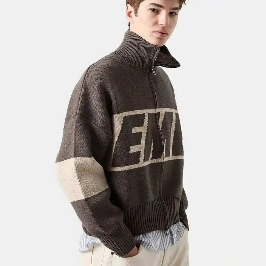 

Осень-зима 2022, повседневный мешковатый вязаный свитер, мужской универсальный нишевый свитер Y2K в студенческом стиле, водолазка, кардиган в стиле Харадзюку