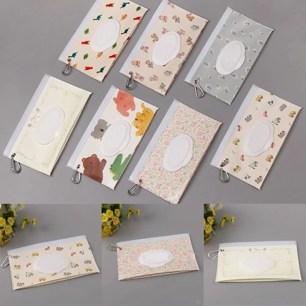 Fashion Outdoor Carrying Case Portable Baby Product Flip Cover Tissue Box Wipes Holder Case Wet Wipes Bag Cosmetic Pouch