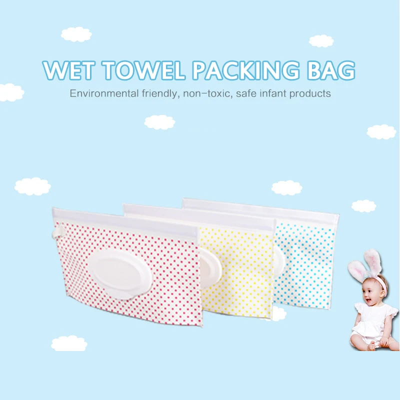 Eco-Friendly Baby Wipes Box Reusable Cleaning Wipes Wet Wipe Pouch Wipes Holder Case  Flip Cover Snap-Strap Wipe Tissue Box