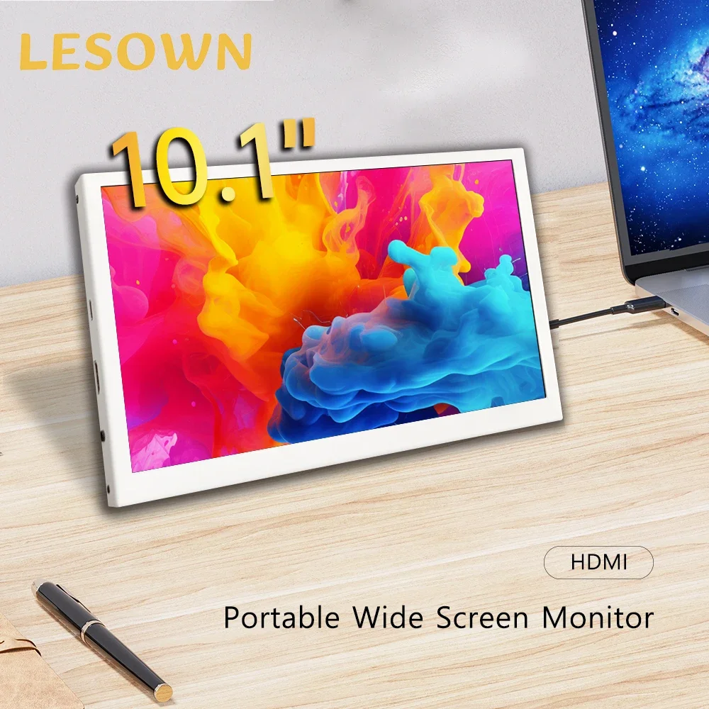 LESOWN Touchscreen Monitor 10.1 inch Small HDMI 1024x600 IPS Computer Secondary Screen Mini Portable Display for Windows Laptop