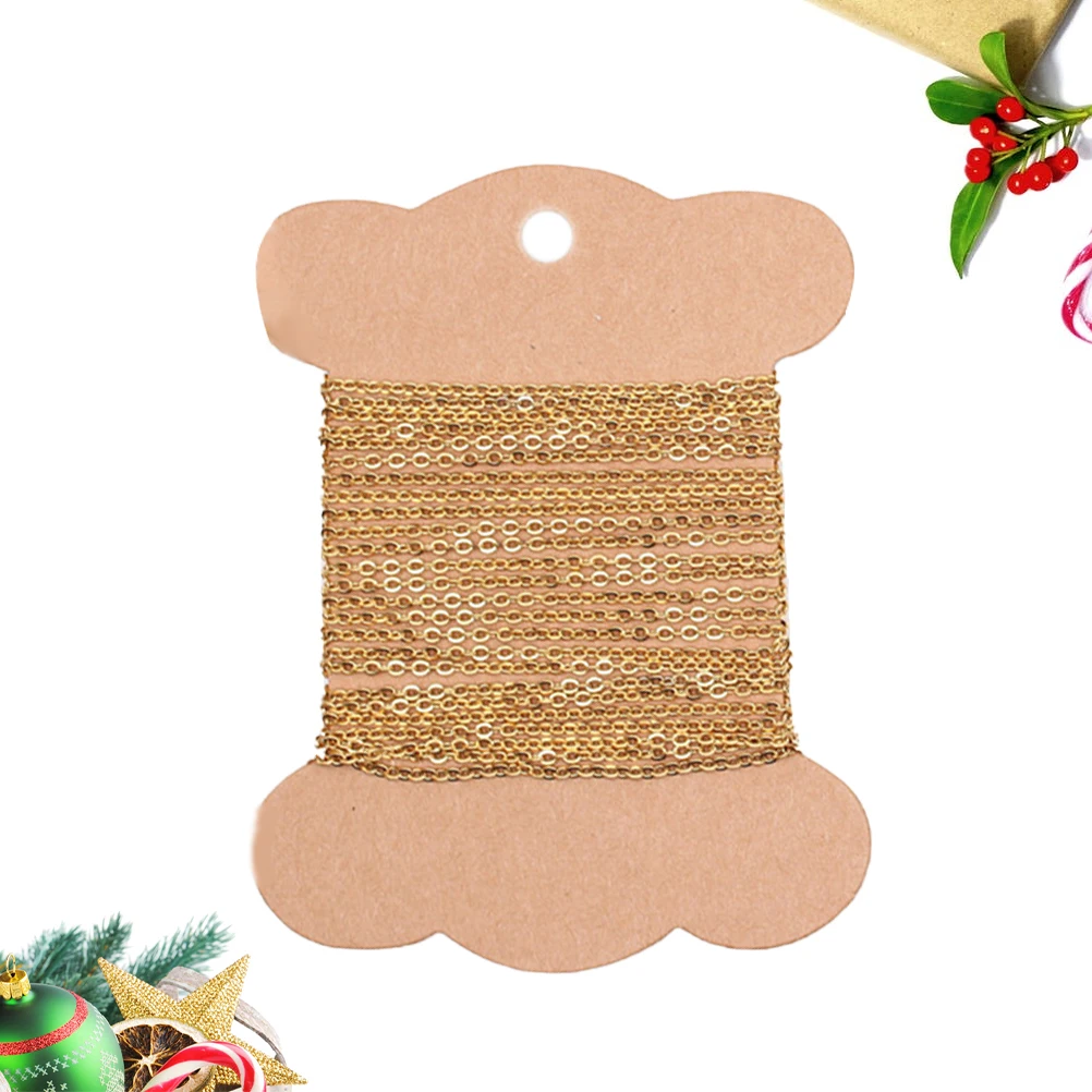 

1pc Cross Flat Chain 300Cm Stainless Steel Diy Chain Accessory For Jewelry Making Necklace Craft Golden Twisted Wire Reel