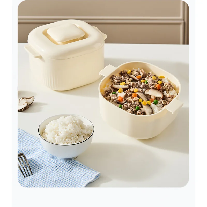 Food-grade Square Steaming Rice Box Light Food Suitable for Low-sugar Rice Bucket High Temperature Resistant Large Capacity