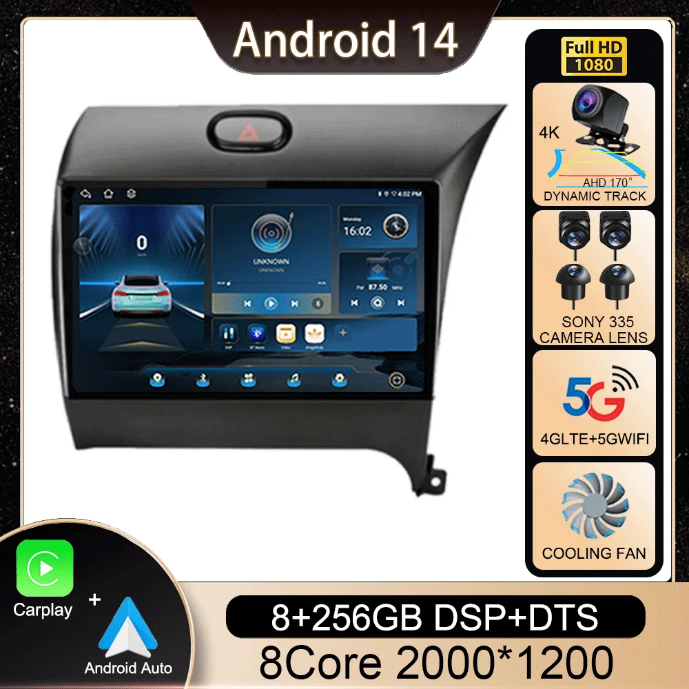 

Android 14 Carplay Auto For Kia K3 Cerato Forte 2013-2017 RHD Car Radio Navigaion GPS Multimedia Video Player 2din DVD Head Unit