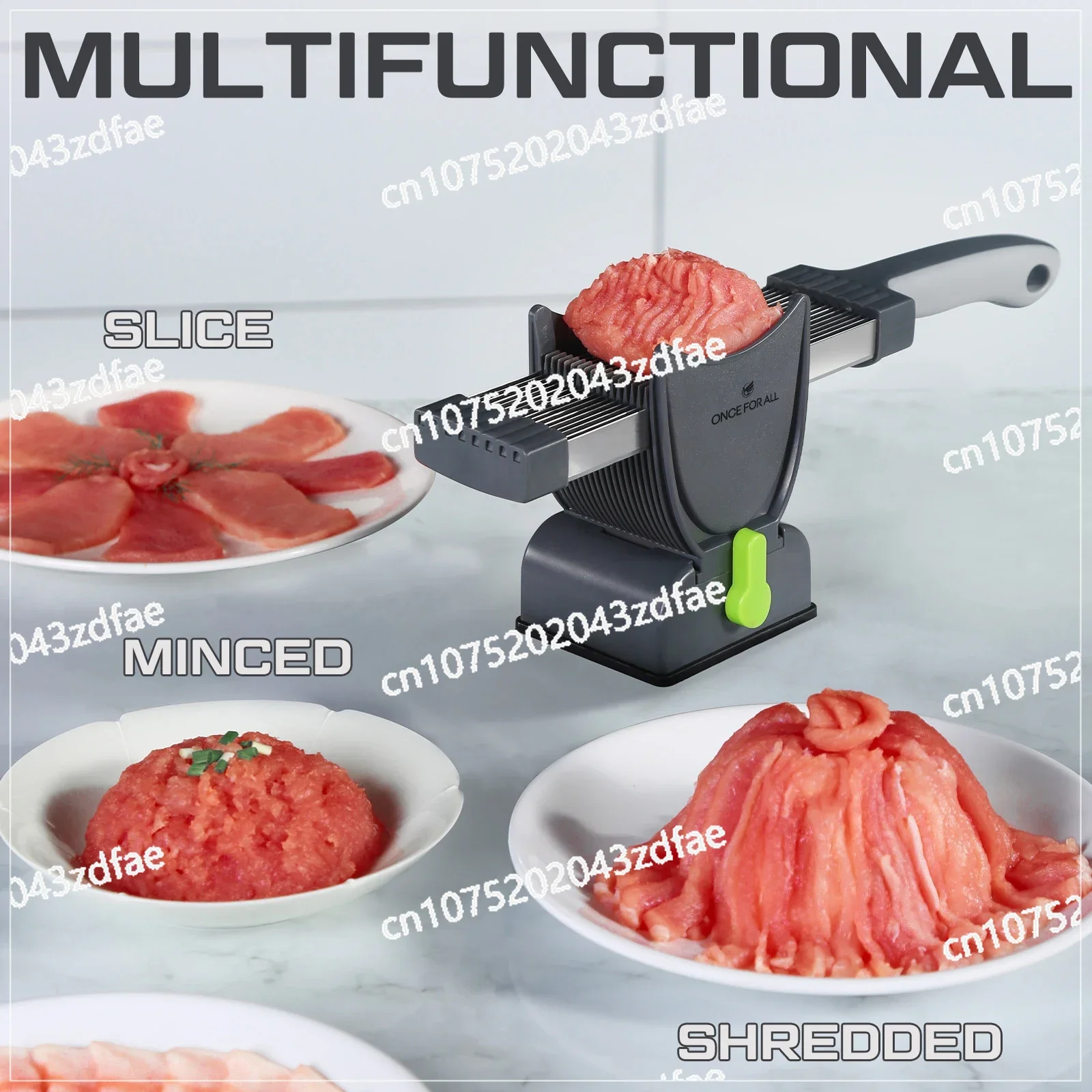 ONCE for All Meat Slicer and  Knife Set for Meat Slicing , Manual Fresh Meat Cutter, Slicer for Beef, Pork, Chicken Breast