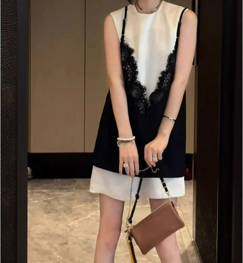 

2026 Summer New Popular Stacking Casual and Thin Sleeveless Two-piece Dress