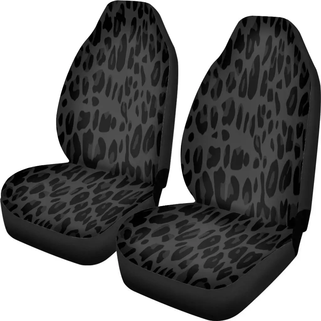 

Pehede Carseat Seat Protectors Black Grey Leopard Pattern Abstract African Animal Skin Patterns Universal Front Automotive Seat