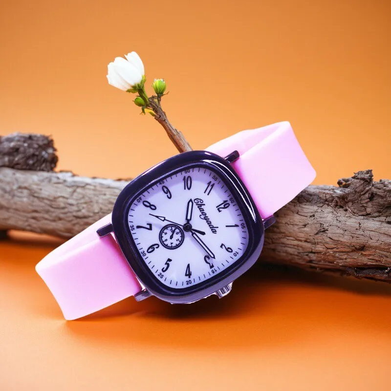 Children boys girls students fashion simple square dial digital watches silicone strap holiday Halloween gift watches 7colors