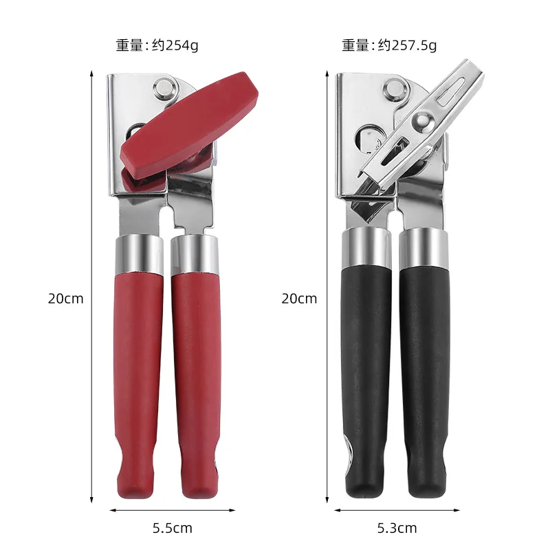 Multi functional can opener can opener stainless steel soft grip rubber handle kitchen utensils can opener