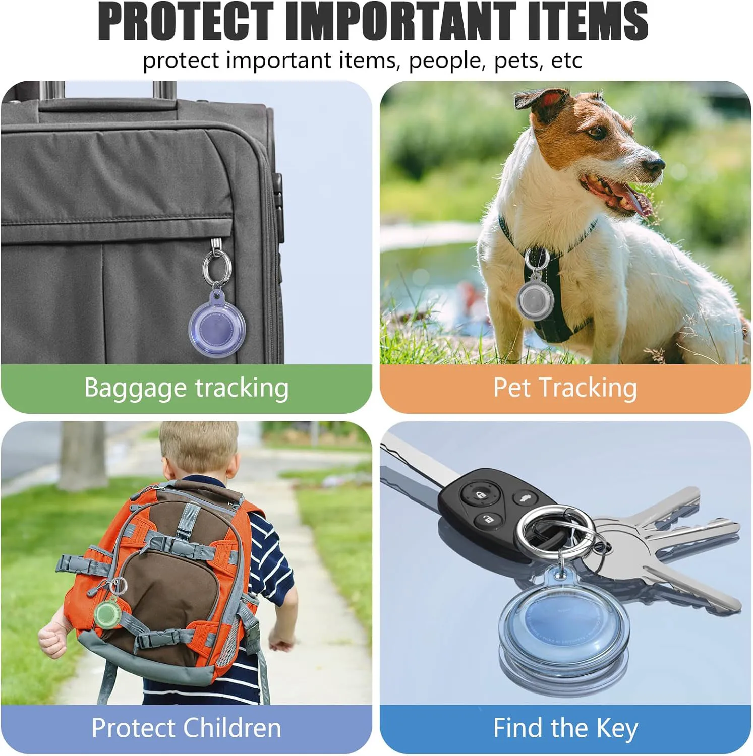 Waterproof TPU Case for Apple Airtag Holder GPS Item Finders Accessories Anti-Scratch Full Body Protective Cover for Keychain