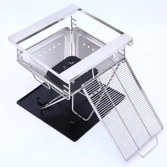 

Foldable Outdoor Charcoal BBQ Camping Grill Stainless Steel Charcoal Grill Smoker Outdoor Camping BBQ Grill