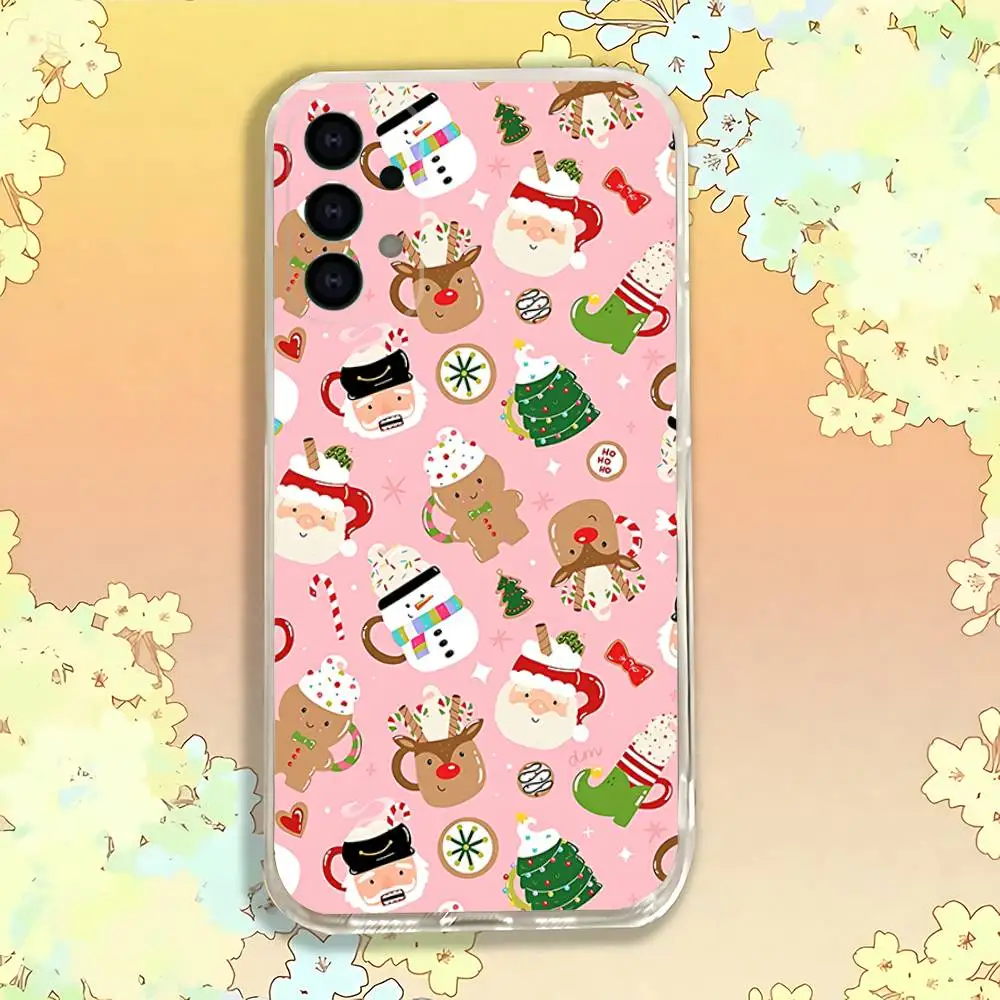 Funda de teléfono con regalos de Navidad de Papá Noel para Samsung S30,S25,S24,S23,S21,S22,S20,S10,5G,FE,lite,PIus, funda Ultra transparente